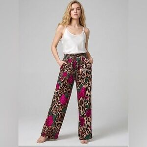 Maximalist Animal Print & Floral Wide Leg Pants